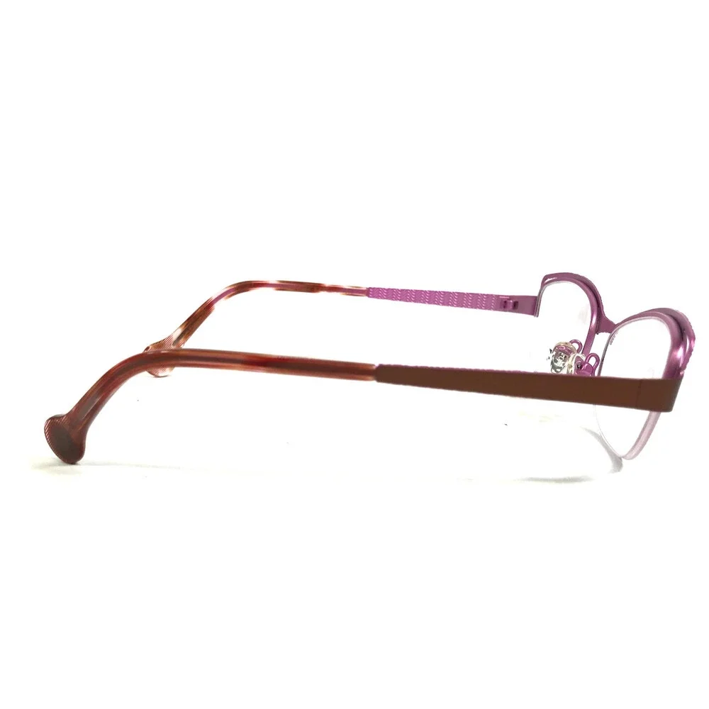 BOZ Eyeglasses Frames WELL 9082 Purple Brown Cat Eye Half Rim 52.5-18-140